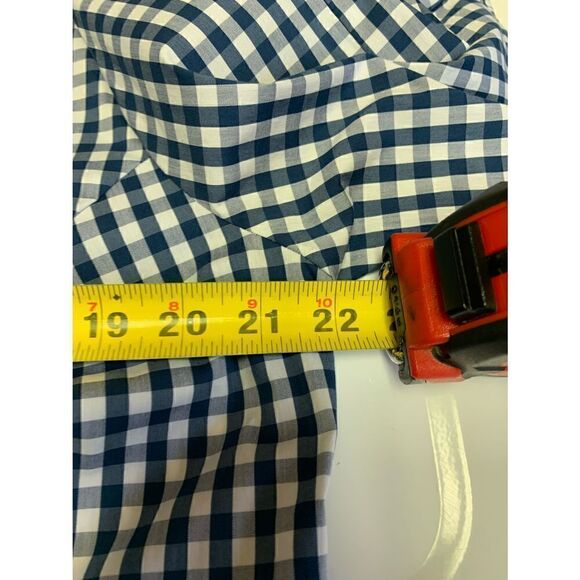 Universal Standard for J Crew Navy Plaid Blouse Size L - Picture 8 of 9